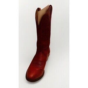 Ariat Heritage Western 15761 Womens 8 B Red Leather Cowboy Boots Embroidered